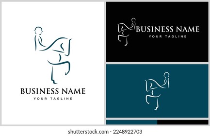 line art horse dressage logo