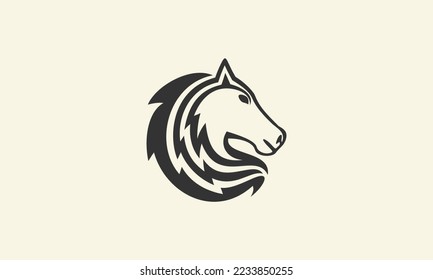 line art horse face logo