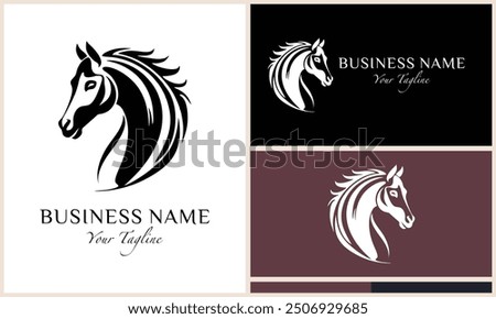 line art horse head letter a logo