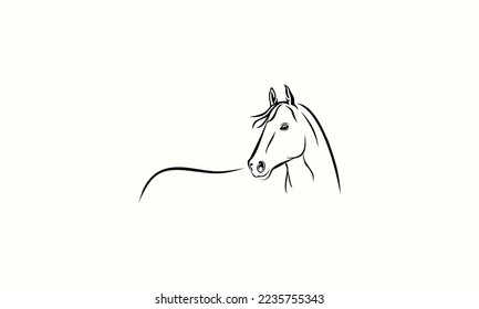 line art horse head logo