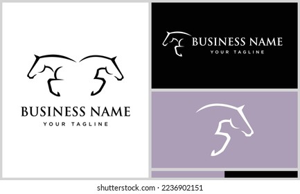 line art horse initial logo