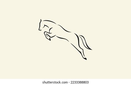 line art horse jumping logo