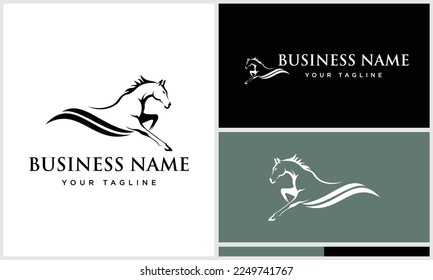 line art horse logo design