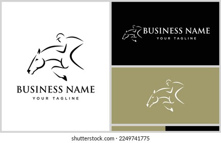 line art horse logo design