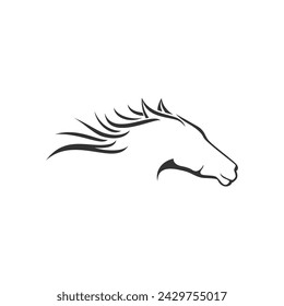 línea de arte caballo logo vector