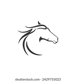 línea de arte caballo logo vector