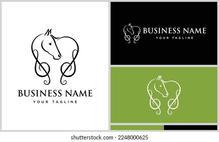 line art horse melody logo