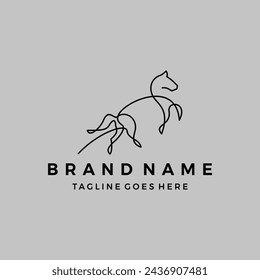 line art horse modern logo vector symbol icon illustration