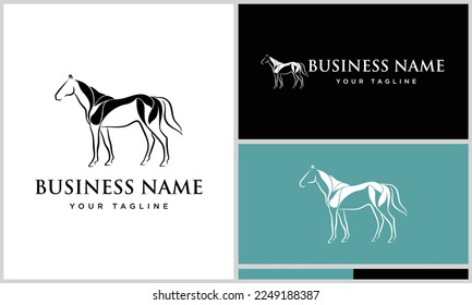 line art horse muscle logo