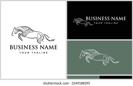 line art horse muscle logo