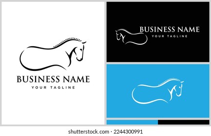 line art horse osteopath logo