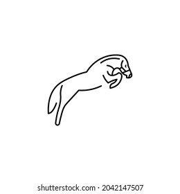 Line Art Horse Vector Logo Template