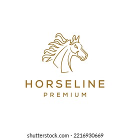 Line Art Horses Logo Design Vector illustration