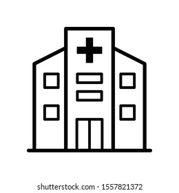 Line Art Hospital Building Icon Vector Stock Vector (Royalty Free ...