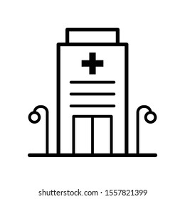 Line Art Hospital Building Icon Vector Stock Vector (Royalty Free ...