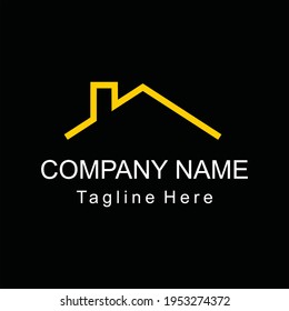 line art house logo vector design