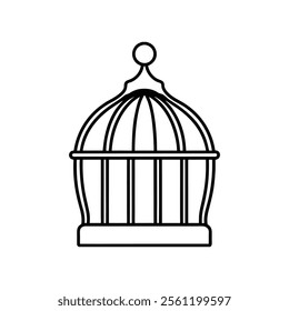 a  line art house system bird cage
 vector