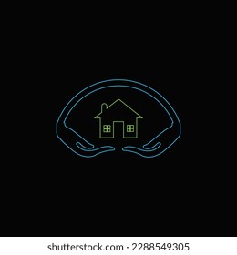 Diseño de la plantilla de logotipo del vector de la casa de arte de línea 