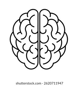 line art of a human brain on white background