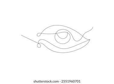 Line art of Human Eye drawing with white background, Vector illustration