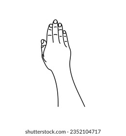 Line art of human hands, signs and gestures isolated vector illustrations on a white background