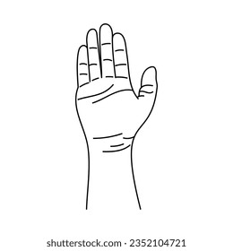 Line art of human hands, signs and gestures isolated vector illustrations on a white background