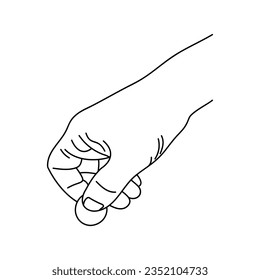 Line art of human hands, signs and gestures isolated vector illustrations on a white background