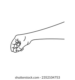 Line art of human hands, signs and gestures isolated vector illustrations on a white background