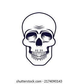 Line art of a human skull