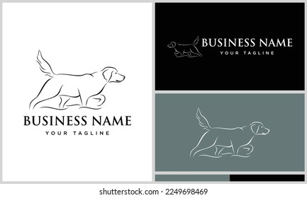 line art hunting dog logo