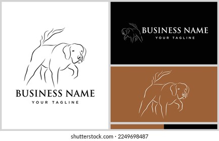 line art hunting dog logo