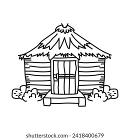 Line art The Hut doodle art vector 