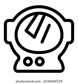 Line art icon of an astronaut helmet, perfect for projects related to space exploration