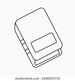 line art icon of a book isolated on white background