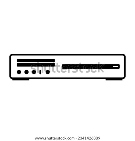 Line art icon of CD or DVD player