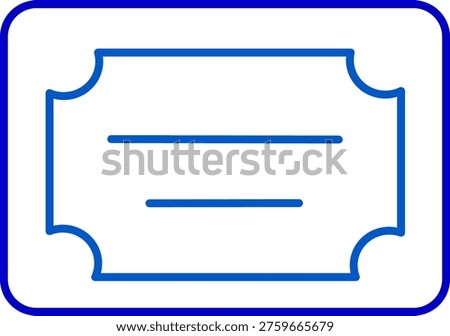 Line art icon of certificate frame