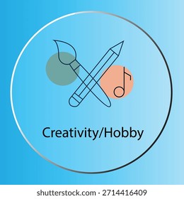Line Art Icon for Creative Hobbies and Artistic Pursuits