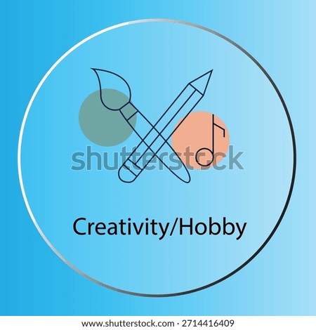 Line Art Icon for Creative Hobbies and Artistic Pursuits
