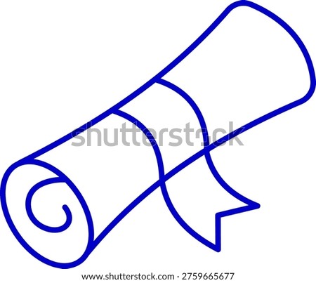 Line art icon of diploma scroll