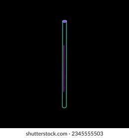 Line art icon of drinking straw, neon art