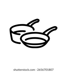 Linha de arte ícone de cozinha essencial Cookware para fritar e ferver