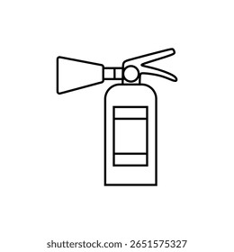 Linha de arte ícone de um extintor de incêndio. Ideal para temas de segurança, emergência ou prevenção de incêndios.