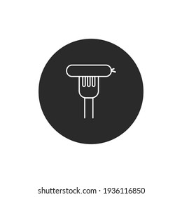 line art icon fork sausage, clean vector pictogram for simple symbol
