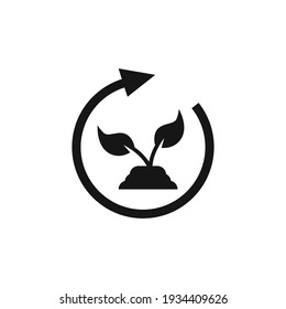 line art icon go green icon, replant tree, simple pictogram symbol