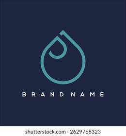 line art icon initial P with drops logo vector