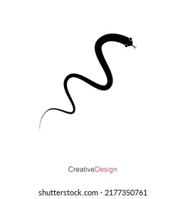 A Line Art Icon Logo of a Black Snake – Elegant and Minimalist Design Featuring a Black Snake. Ideal for Symbolizing Strength, Mystery, or Precision in Vector Art.