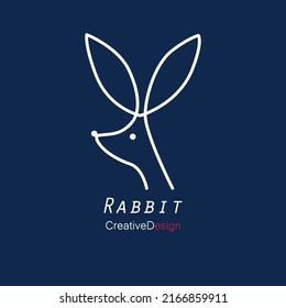 Das Logo eines Kaninchen-Designs für die Linienkunst.