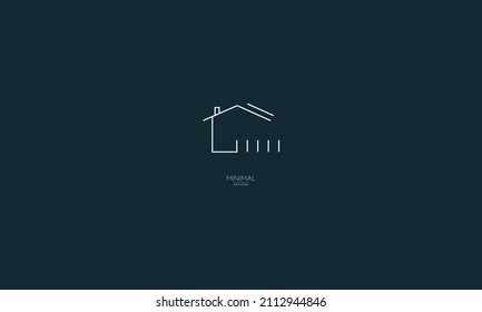 A line art icon logo of a house with fence.