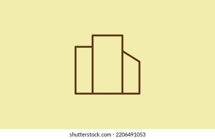 A line art icon logo house with background