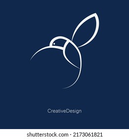 A line art icon logo hummingbird art design 